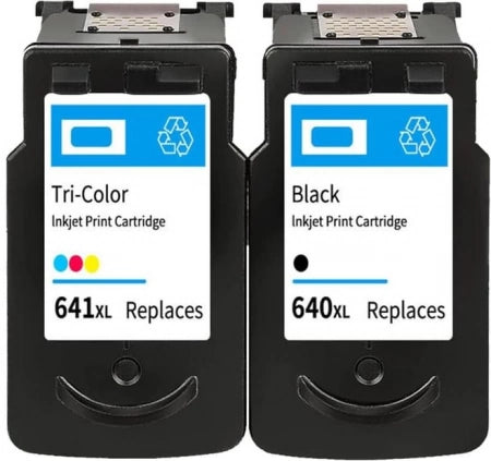 2-Pack Canon PG640XL + CL641XL Compatible Ink Cartridges Combo [1BLK 1CLR]