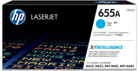Genuine HP 655A CF451A Cyan Toner Cartridge 10,500 Prints