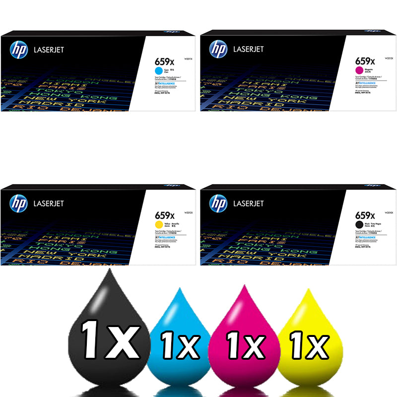 Genuine 4 Pack HP 659X W2010X-W2013X Toner Cartridge Value Pack [1BK, 1C, 1M, 1Y]