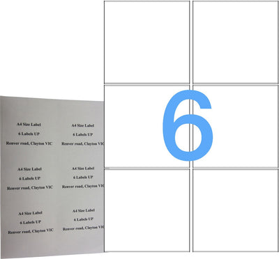 6UP 100 Pack A4 White Labels Self Adhesive Mailing Laser &amp; Inkjet sticker labels - Avery J8166/L7166