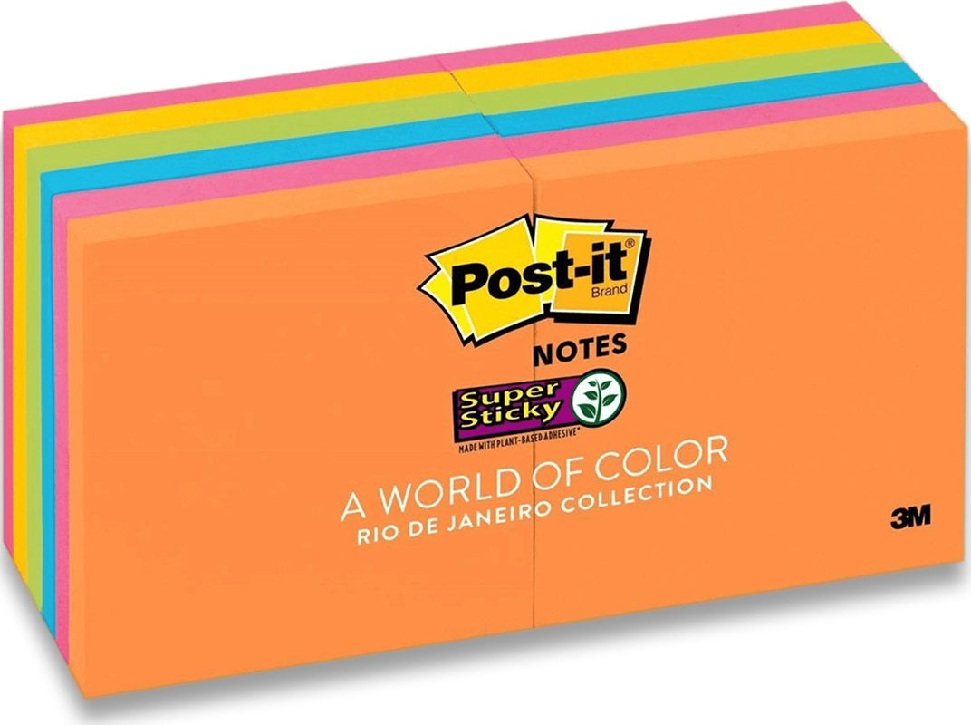 Post-It Super Sticky Notes Rio De Janeiro 76 x 76mm 12-Pack