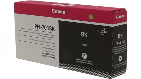Canon PFI701BK 0900B001AA Black Genuine Ink Cartridge 700 Prints