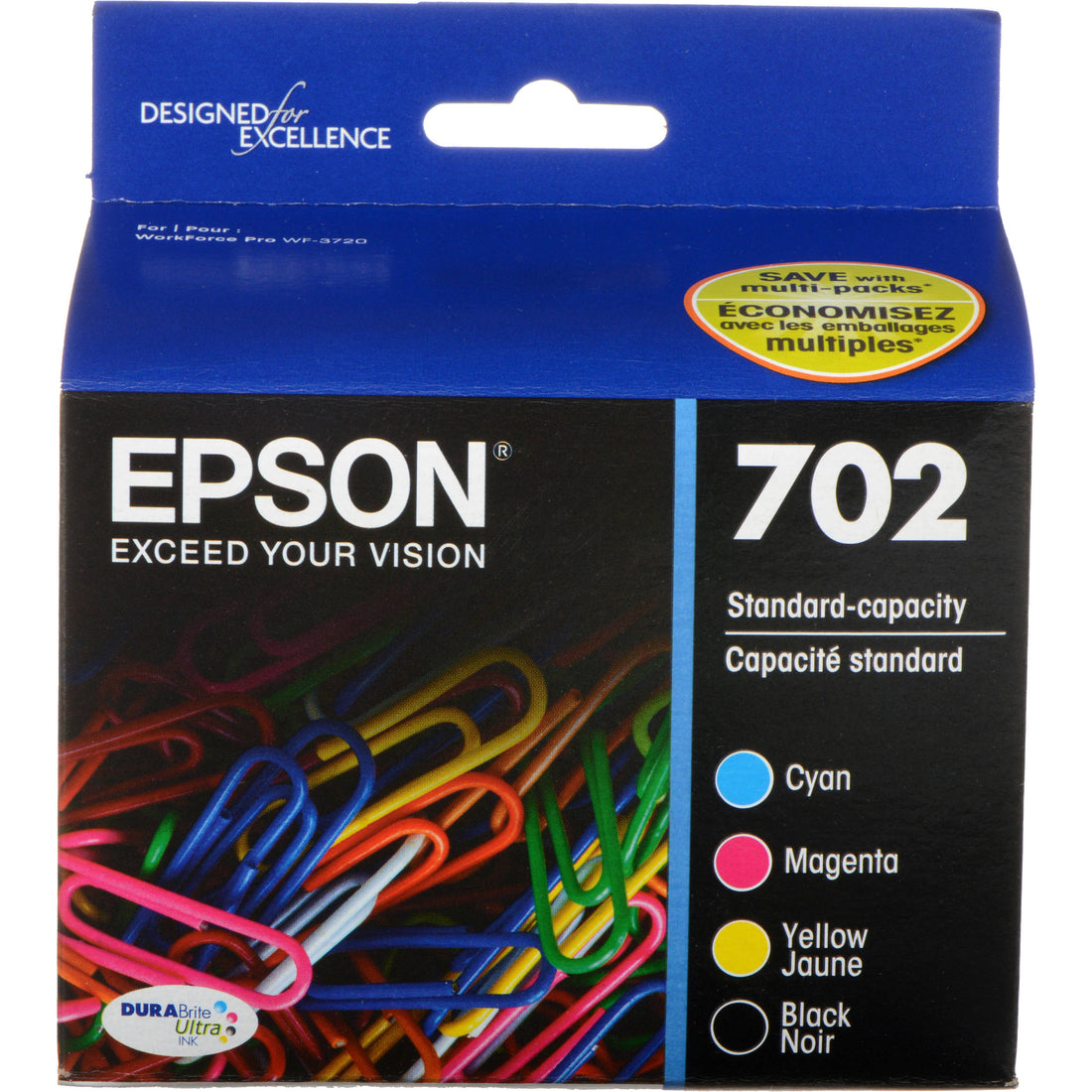4 Pack Epson 702 CMYK Genuine Ink Cartridges C13T344692 [1BK,1C,1M,1Y]