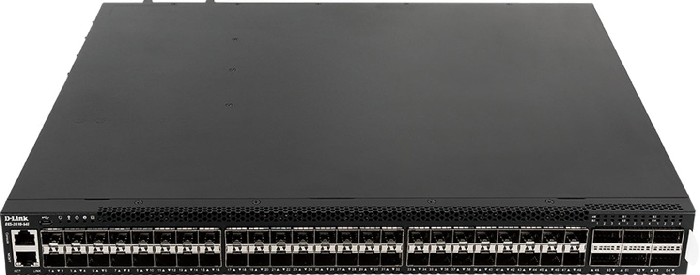 D-Link 54-Port 10 Gigabit Layer 3 Stackable Managed Switch with 48 10Gb SFP+ Ports and 6 40/100Gb QSFP+/QSFP28 Ports DXS-3610-54