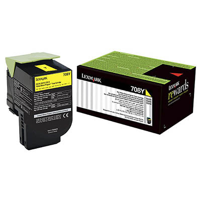 Genuine Lexmark 708 70C80Y0 Yellow Toner Cartridge 1K Print Yield