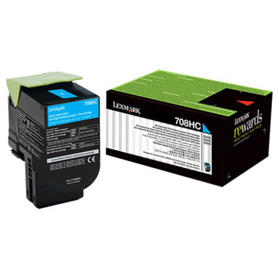 Genuine Lexmark 708X 70C8HC0 70C8HCE Cyan Toner Cartridge 3K Print Yield