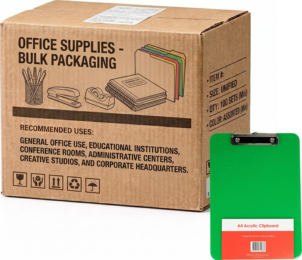 Carton of 10 Packs GNS Basic A4 Acrylic Clipboard Vibrant Transparent Green