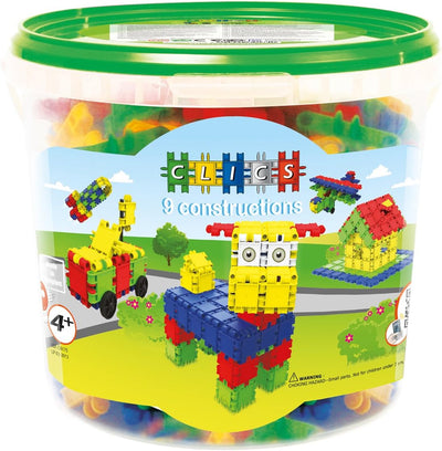 Build &amp; Play Bucket Of 175 Colourful Pieces &amp; 20 Building Ideas Booklet