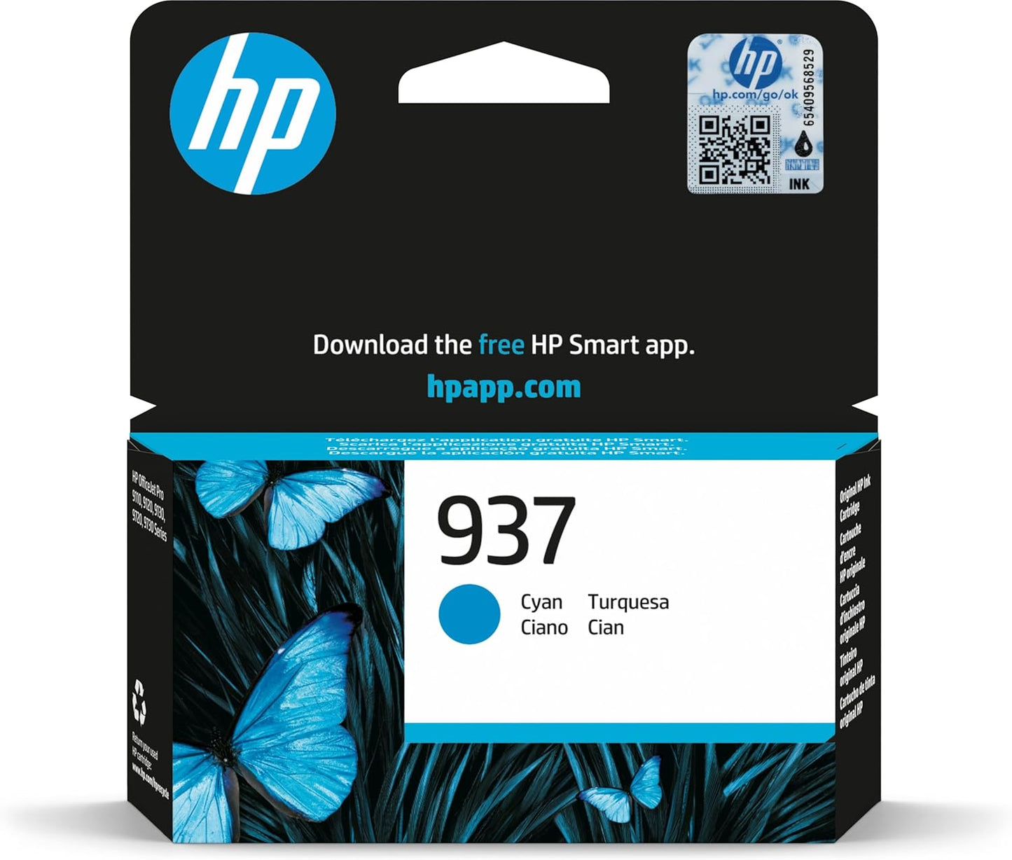 Genuine HP 937 Cyan Ink Cartridge 4S6W2NA 800 Print