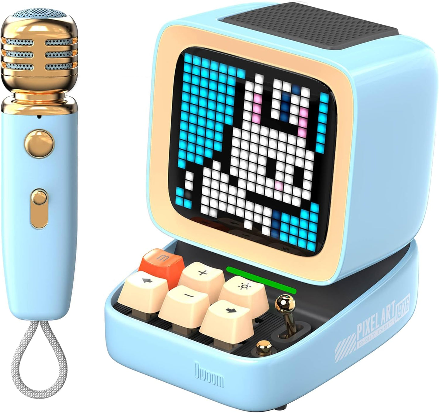Divoom Ditoo-Mic Mini Karaoke Machine Pixel Art Bluetooth Speaker-Blue