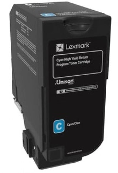 Genuine Lexmark CS725 74C6HC0 Cyan High Yield Toner Cartridge 12K Print Yield