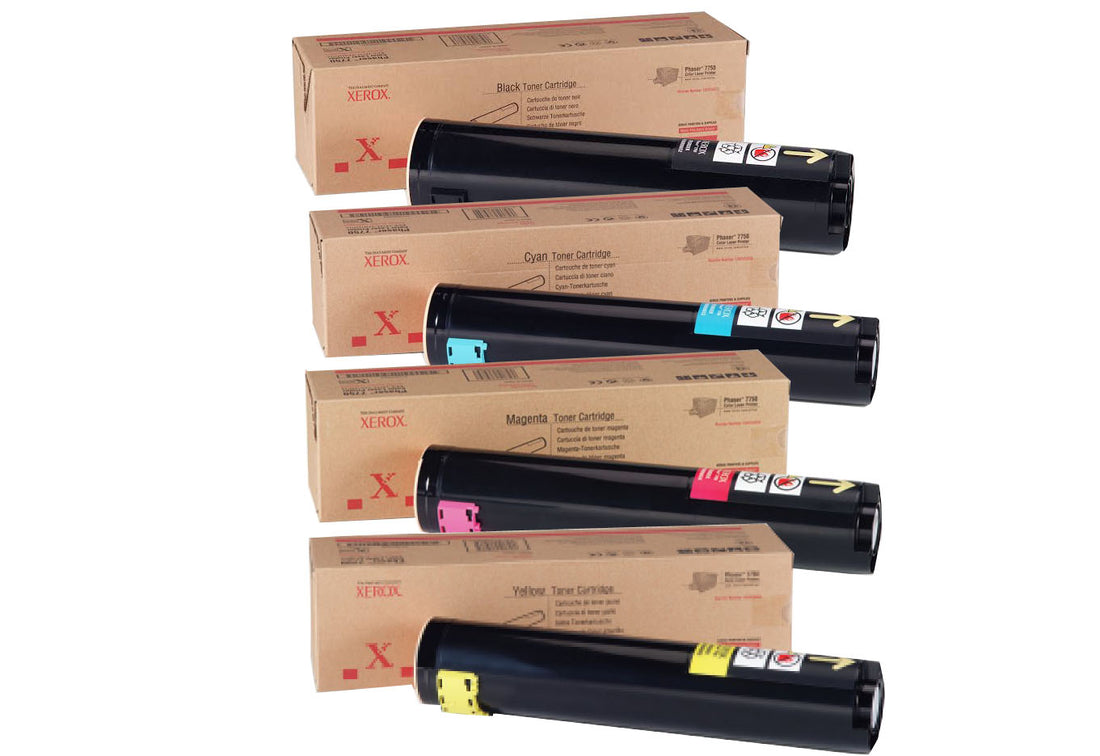 4 Pack Genuine Fuji Xerox 7750 106R00652-106R00655 Toner Cartridges [1BK,1C,1M,1Y]