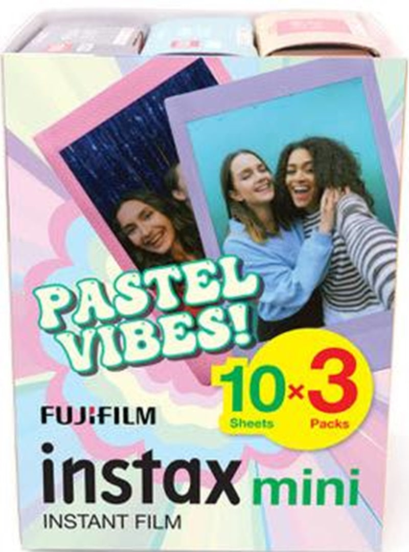Pack of 30 FujiFilm INSTAX mini Film Pastel Vibes - Compatible with Fujifilm INSTAX Mini Camera