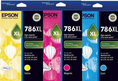 3 Pack Epson 786XL Genuine Ink Cartridges C13T787292-C13T787492  [1C,1M,1Y]