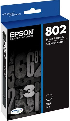 Genuine Epson 802 C13T355192 Standard Capacity Black Ink Cartridge 900 Print
