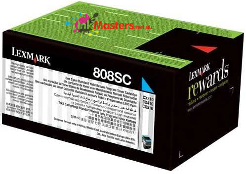 Genuine Lexmark 808SC 80C8SC0 Cyan Toner Cartridge 2000 Page