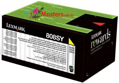 Genuine Lexmark 808SY 80C8SY0 Yellow Toner Cartridge 2000 Page