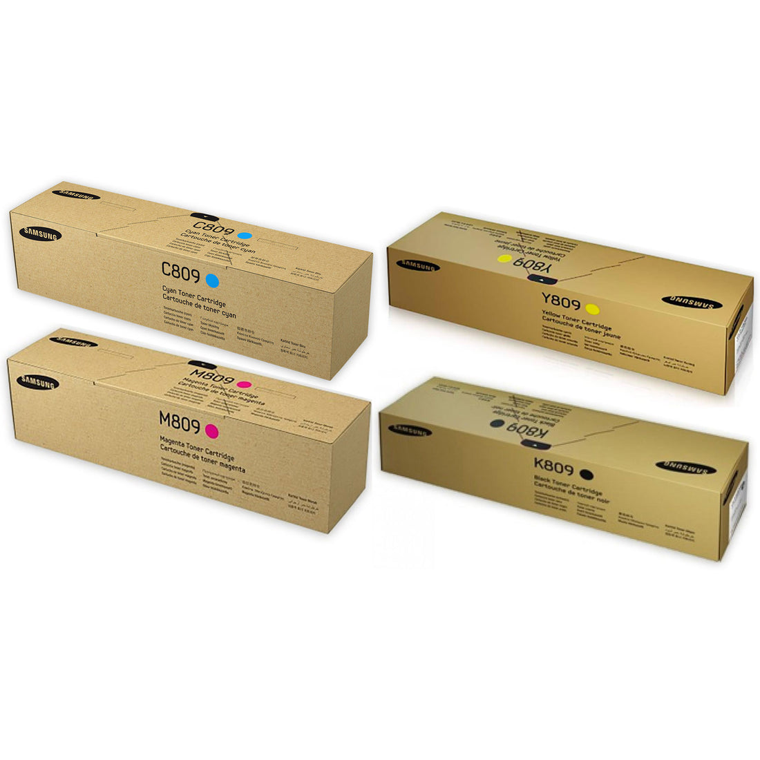 4 Pack Genuine Samsung CLT-809 Toner Cartridges CLX 9301NA / C9251NA / 3201NA [1BK,1C,1M,1Y]
