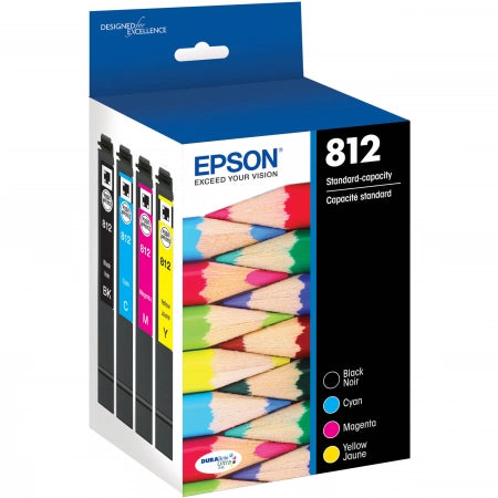 Genuine Epson 812 C13T05D692 Ink Cartridge Value Pack [1BK,1C,1M,1Y]