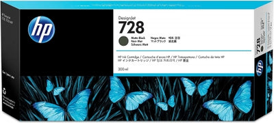 Genuine HP 728B Matte Black DesignJet Ink Cartridge 3WX30A ~ 300ml