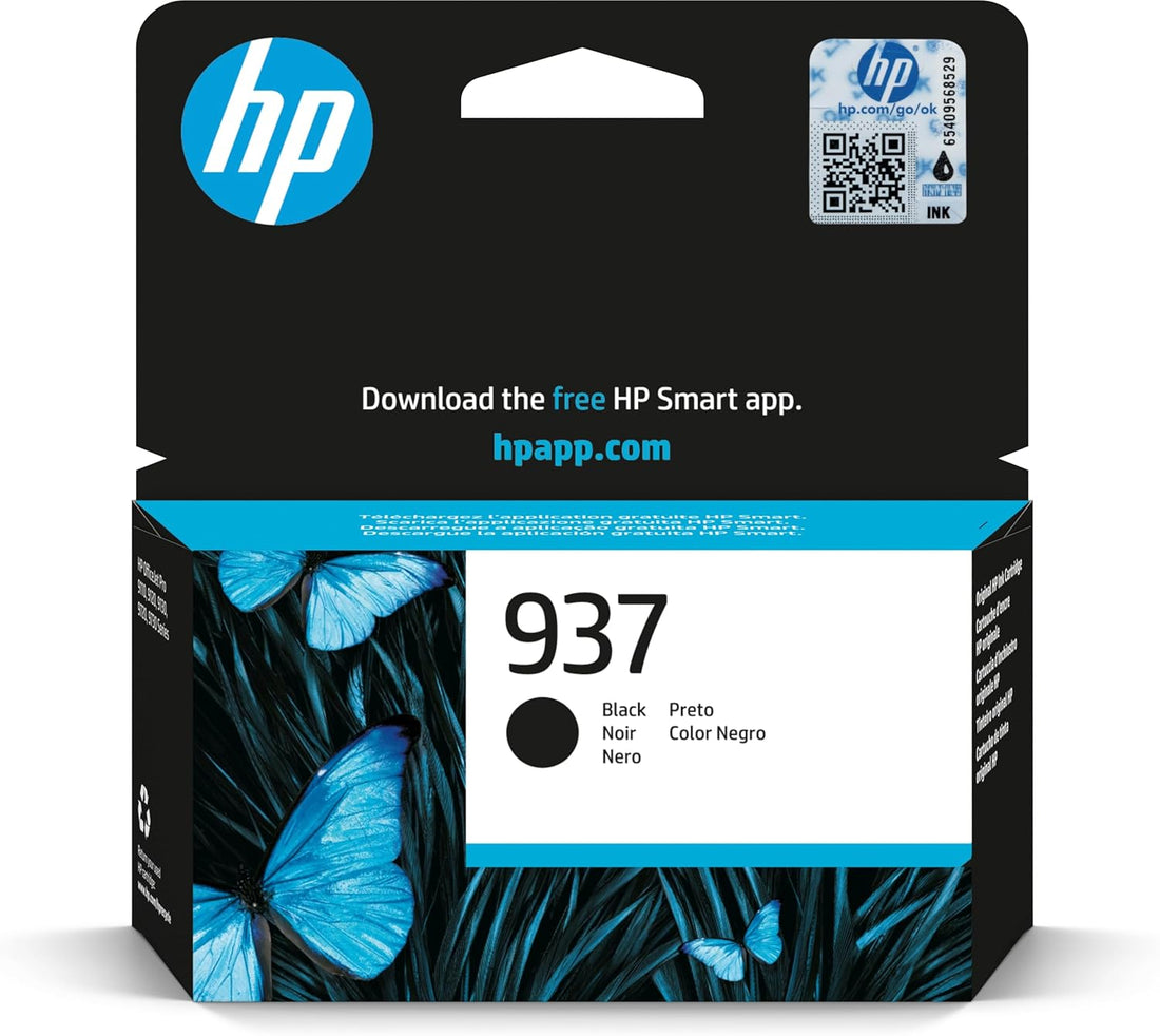 Genuine HP 937 Black Ink Cartridge 4S6W5NA 1,250 Print