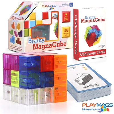 Playmags Brainy Cube Magnetic Creative Learning Blocks (Ages 8+)