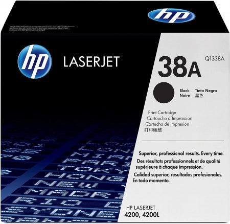 Genuine HP 38A Q1338A Black Toner Cartridge 12,000 Prints