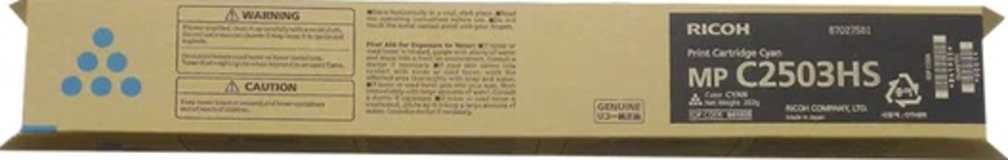 Genuine Ricoh MPC2003 C2503 Cyan Toner 841935 9,500 Page