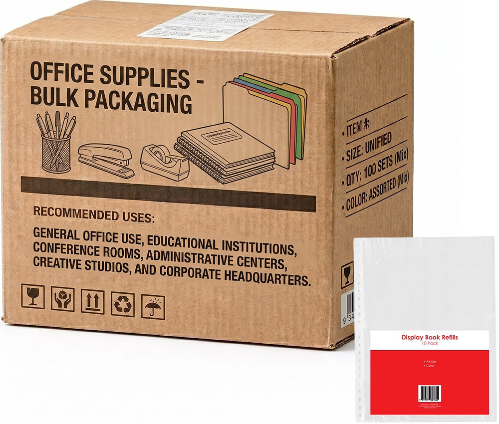 Carton of 10 Packs GNS Basic A4 Display Book Refills Clear Plastic Protector