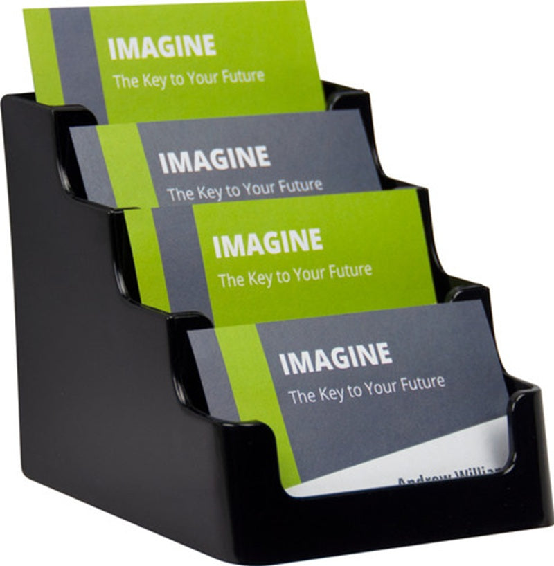 Deflect-O Business Card Holder 8 Pocket Black Sustainable Office
