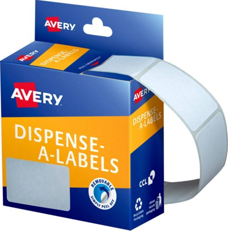 AVERY White Rectangle Dispenser Stickers 49 x 35 mm 220/Rol
