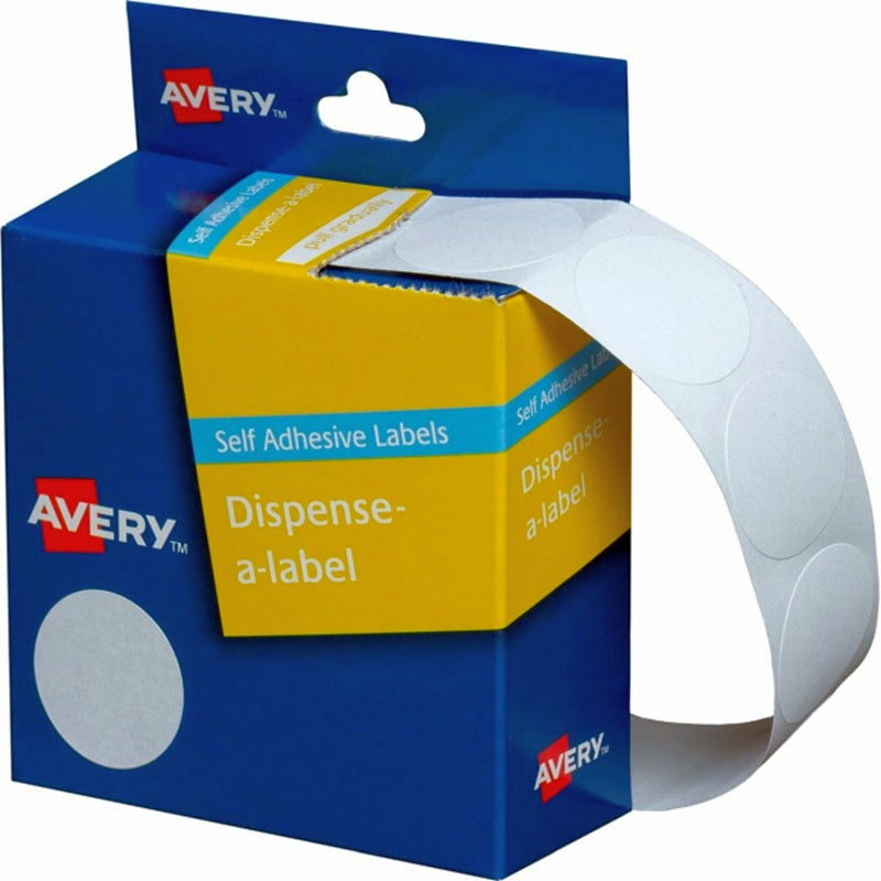 AVERY White Dispenser Dot Stickers 24mm 550/Rol