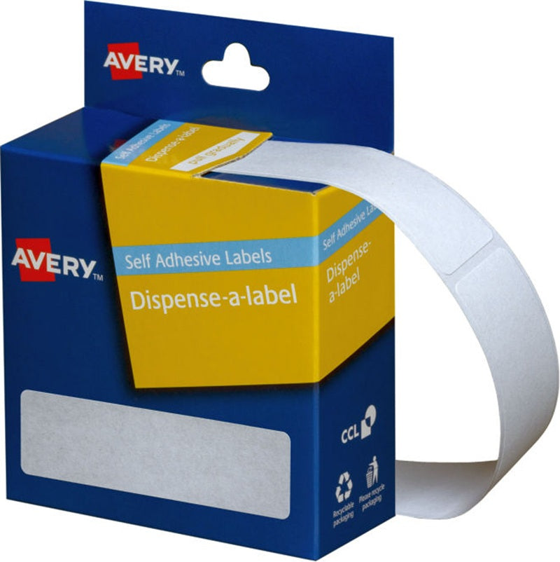 AVERY White Rectangle Dispenser Stickers 64 x 19 mm 280/Rol