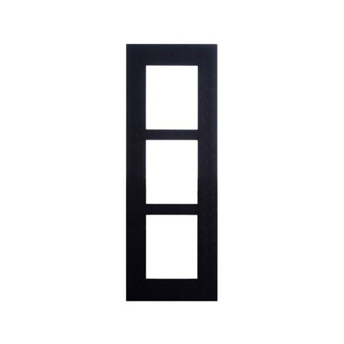 IP Verso Flush Mount Frame for Installation in Wall  3 Modules  Black  130 x 361 x 5m
