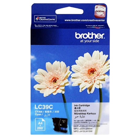 Genuine Brother LC39C Cyan Ink Cartridge 260 Print Yield