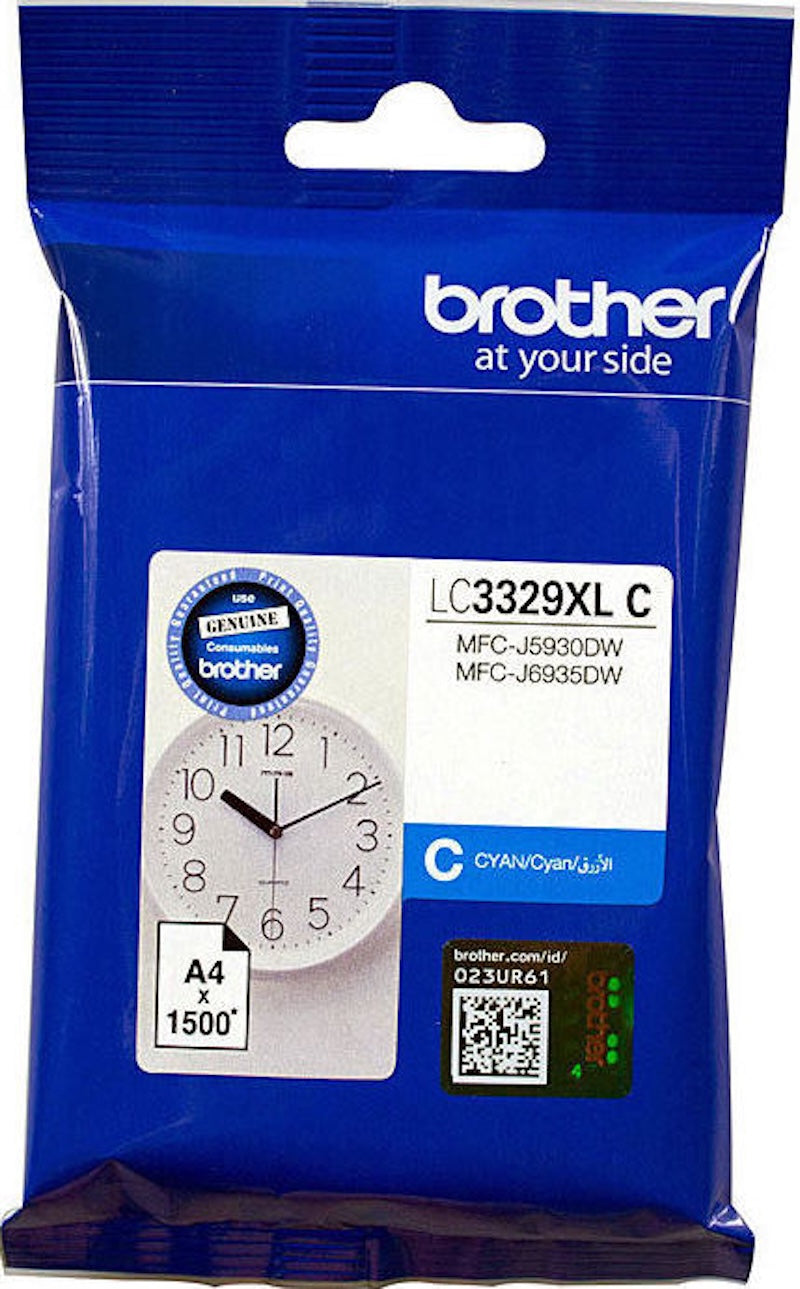 Genuine Brother LC3329XLC Cyan Ink Cartridge 1,500 Page