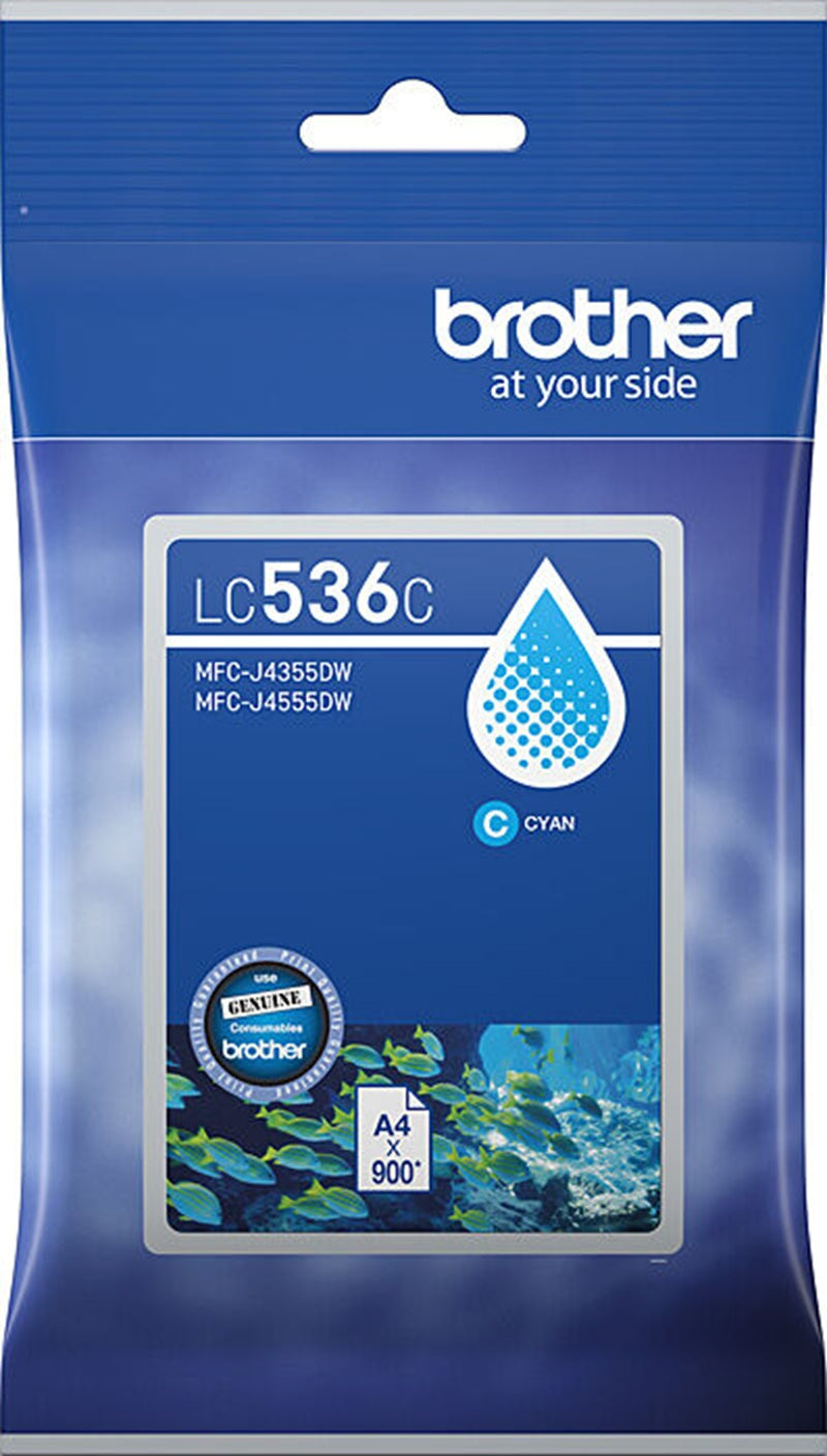 Genuine Brother LC-536C Cyan Ink Cartridge 900 Print
