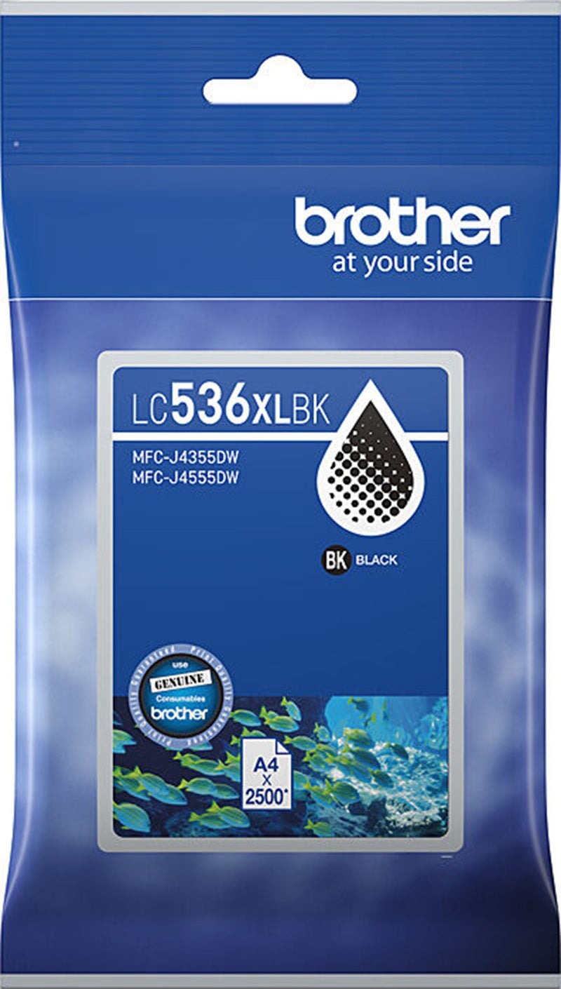 Genuine Brother LC-536XLBK Black High Capacity Ink Cartridge 2,500 Print