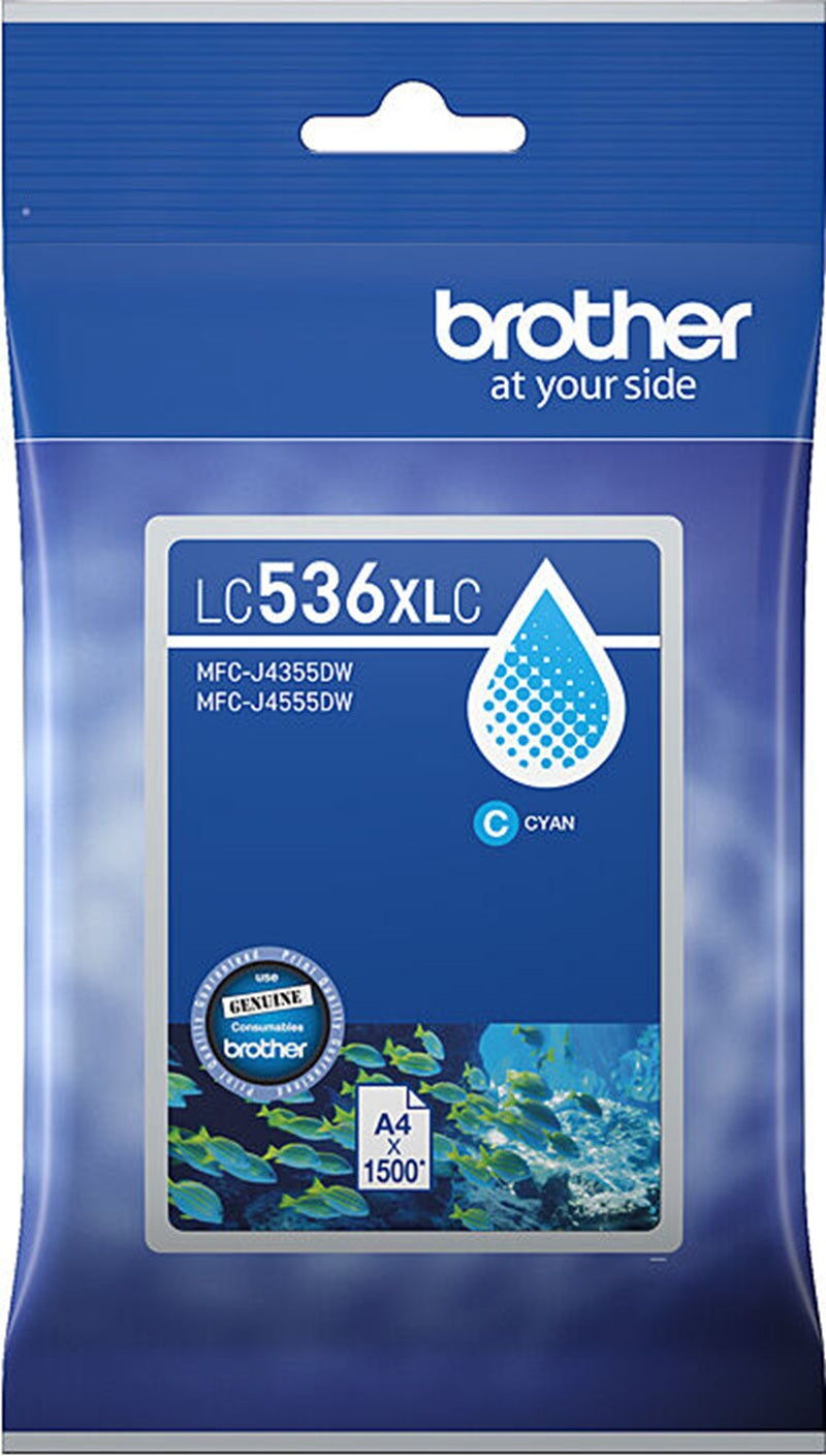 Genuine Brother LC-536XLC Cyan High Capacity Ink Cartridge 1,500 Print