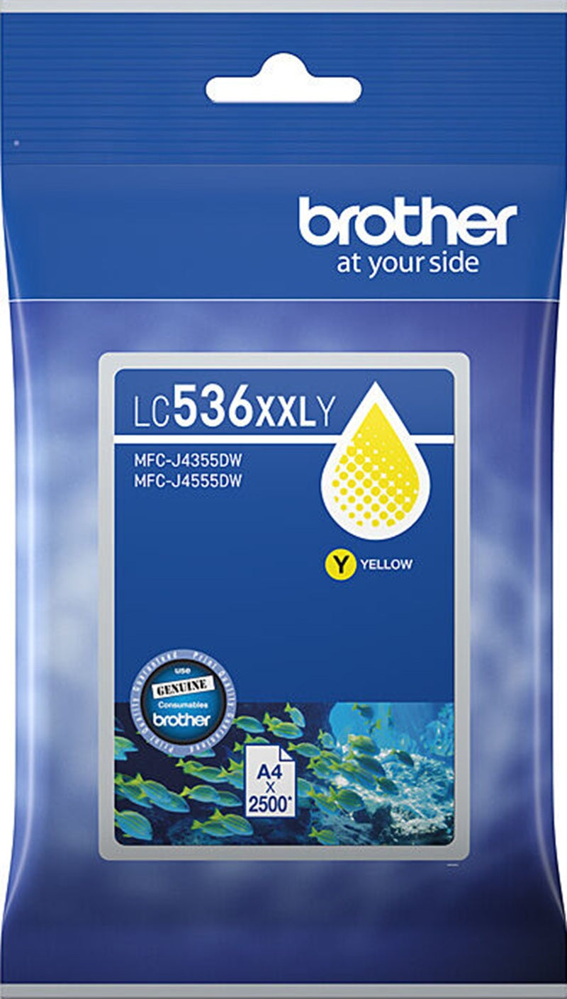 Genuine Brother LC-536XXLY Yellow Super High Capacity Ink Cartridge 2,500 Print