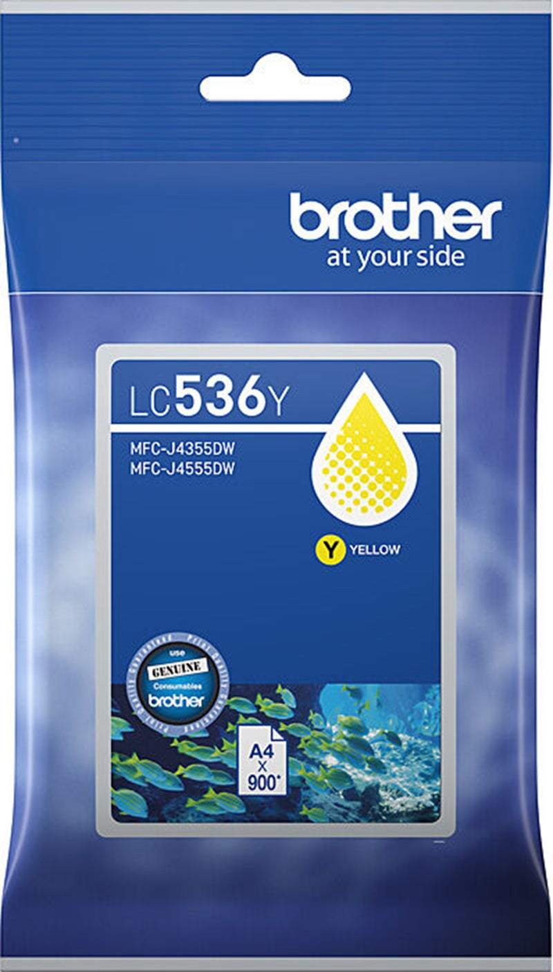 Genuine Brother LC-536Y Yellow Ink Cartridge 900 Print