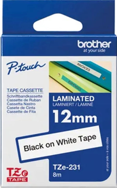Brother TX231 Genuine P-Touch 12mm Labelling Tape