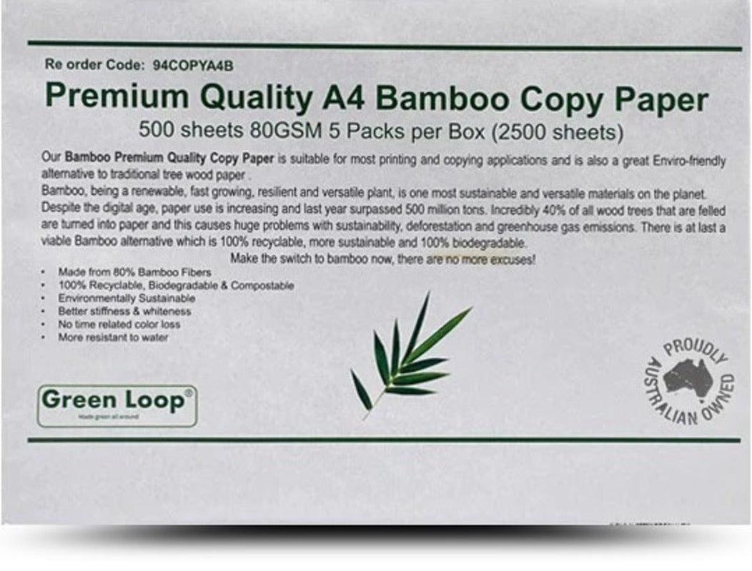 Premium Quality A4 Bamboo Copy Paper 80gsm - 500 Sheet