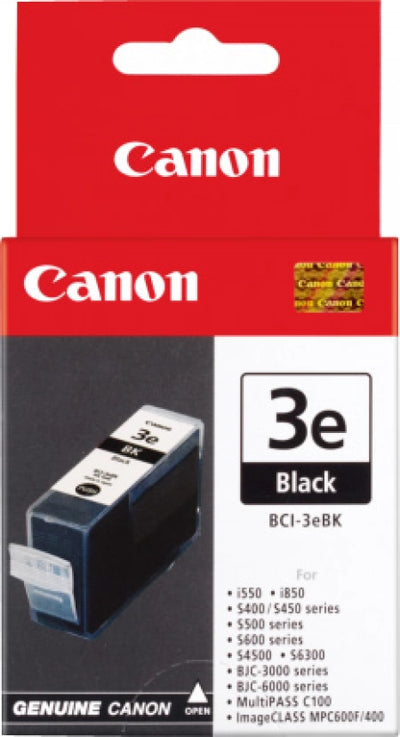 Genuine Canon BCI3EBK Black Ink Cartridge 500 Prints