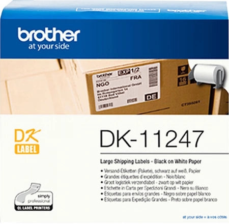 Genuine Brother DK-11247 Black on White Thermal Die-Cut Shipping Label Roll 180/roll 103x164mm