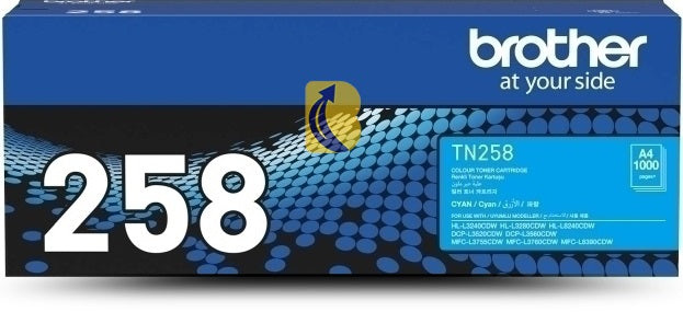 Genuine Brother TN258C Cyan Toner Cartridge 1,000 Print