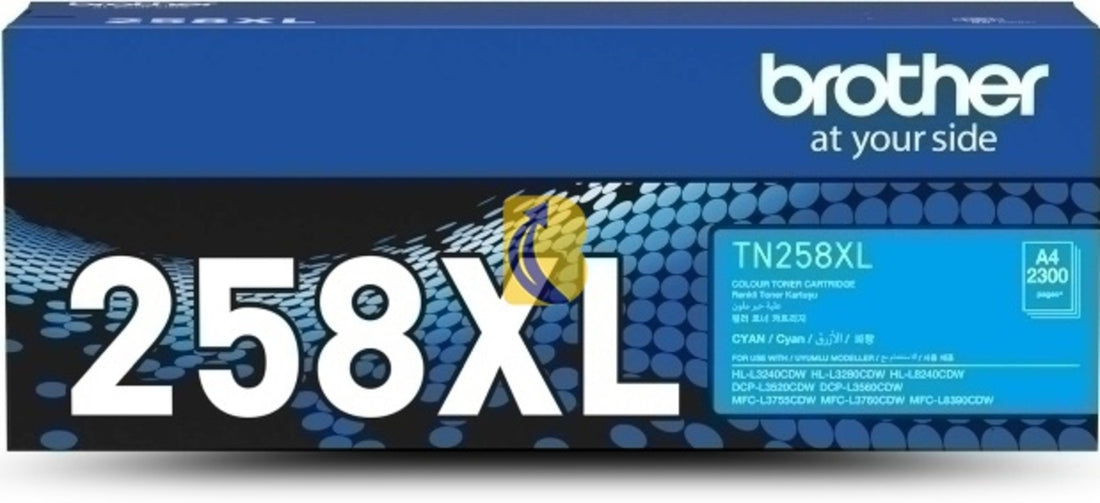 Genuine Brother TN258XLC Cyan Toner Cartridge 2,300 Print