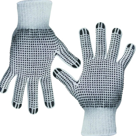 Bastion Polycotton Gloves with Black PVC Dots - Medium