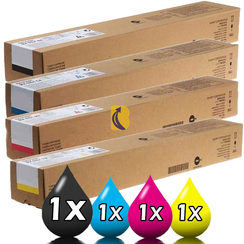 4 Pack Sharp BPGT70 High Capacity Compatible Toner Value Pack [ 1BK, 1C, 1M, 1Y]