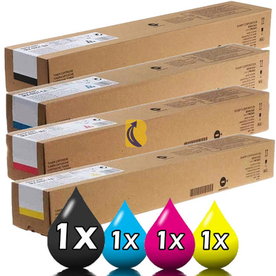 4 Pack Sharp BPGT70 High Capacity Compatible Toner Value Pack [ 1BK, 1C, 1M, 1Y]